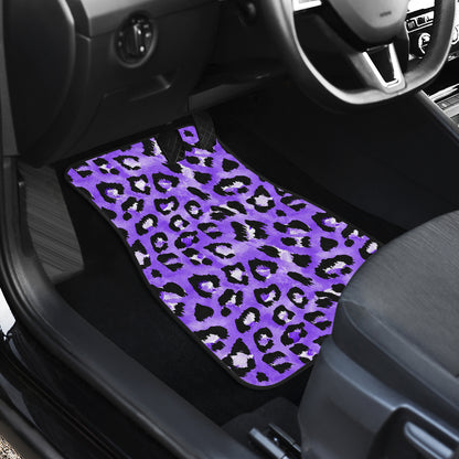 Leopard Purple Skin Print Car Floor Mats Front Back