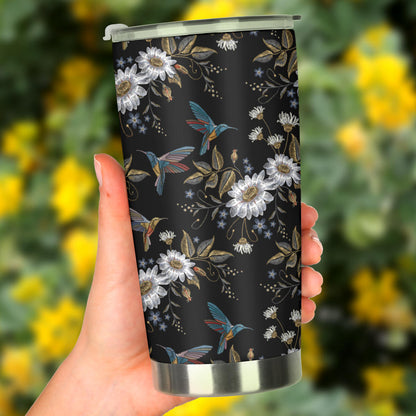 Hummingbird with Embroidery Themed Print Tumbler