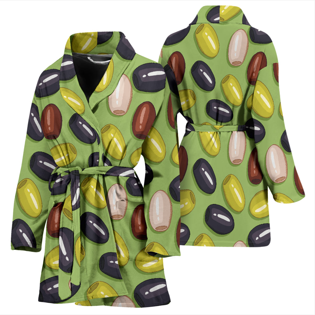 Olive Print Design LKS301 Women Bathrobe