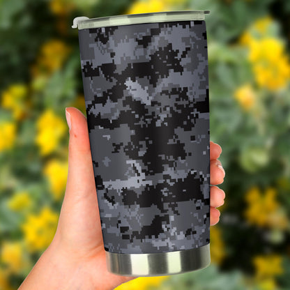 ACU Digital Black Camouflage Tumbler