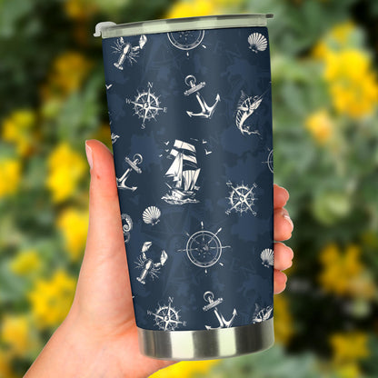 Nautical Sea Themed Print Tumbler