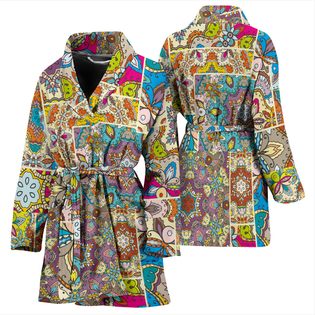 Patchwork Print Design LKS402 Women Bathrobe