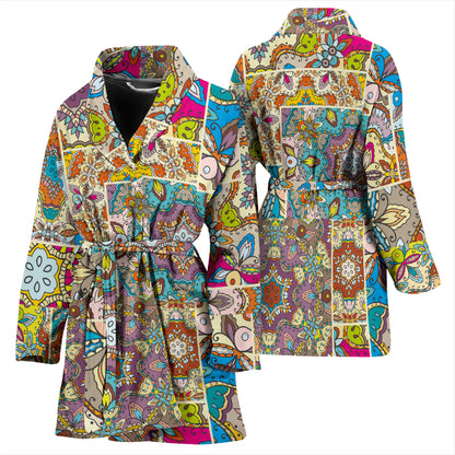 Patchwork Print Design LKS402 Women Bathrobe