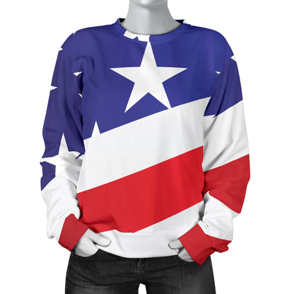 American flag Print Women Long Sleeve Sweatshirt