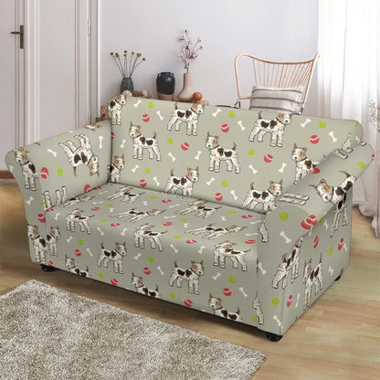 Toy Fox Terriers Print Design LKS301 Loveseat Couch Slipcover