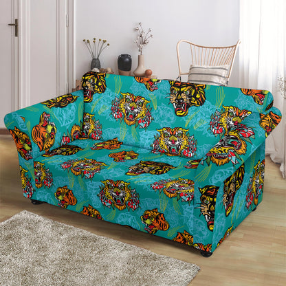 Tattoo Tiger Head Print Design LKS304 Loveseat Couch Slipcover