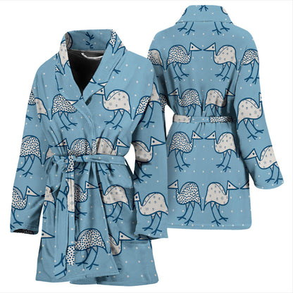 Emu Pattern Print Design 01 Women Bathrobe