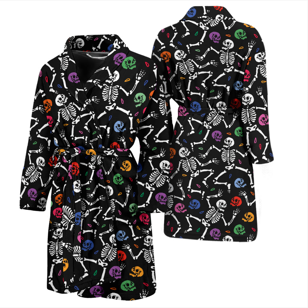 Skeleton Print Design LKS307 Men Bathrobe