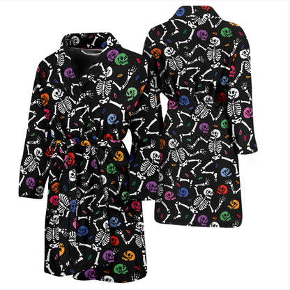 Skeleton Print Design LKS307 Men Bathrobe
