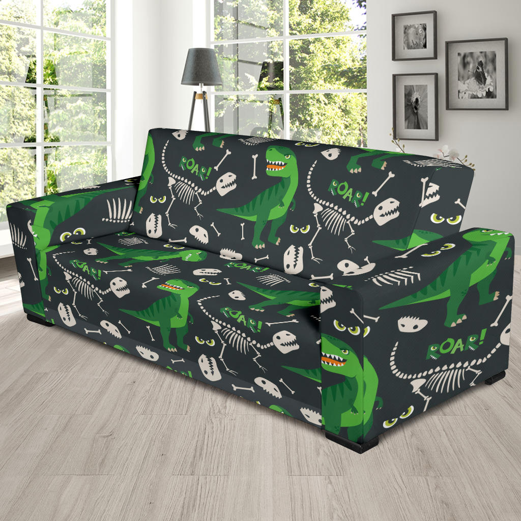 T Rex Pattern Print Design A05 Sofa Slipcover