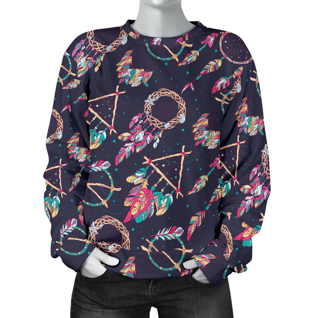 Boho Dream Catcher Colorful Women Long Sleeve Sweatshirt