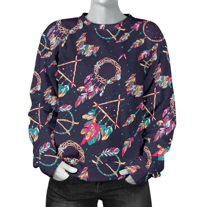 Boho Dream Catcher Colorful Women Long Sleeve Sweatshirt