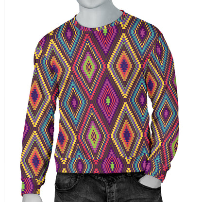Southwestern Print  Men Long Sleeve Sweatshirt