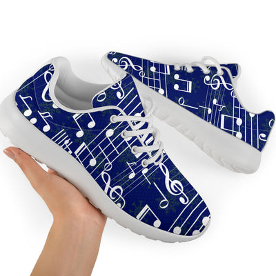 Music Note Blue Themed Print Athletic Shoes