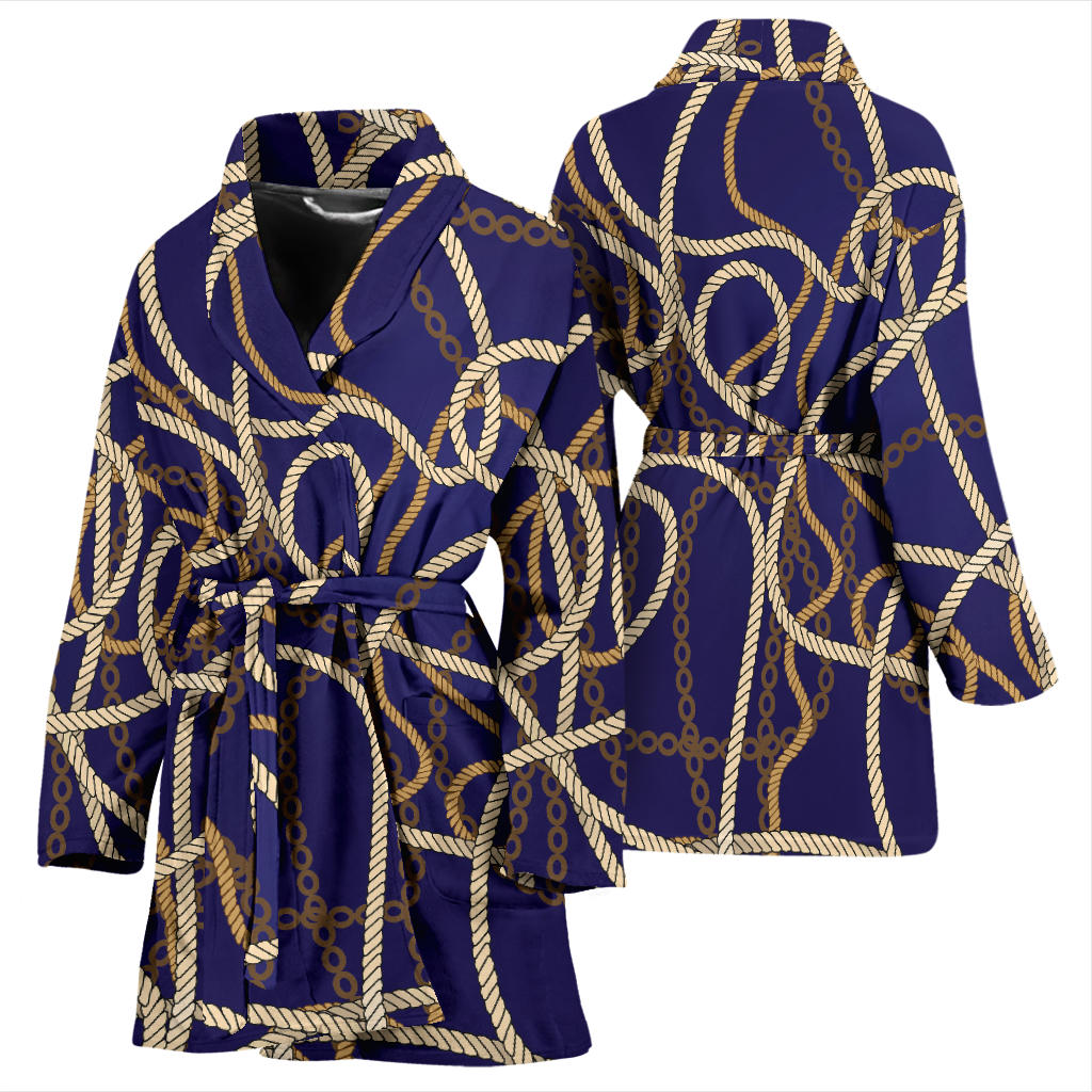 Rope Pattern Print Design A01 Women Bathrobe