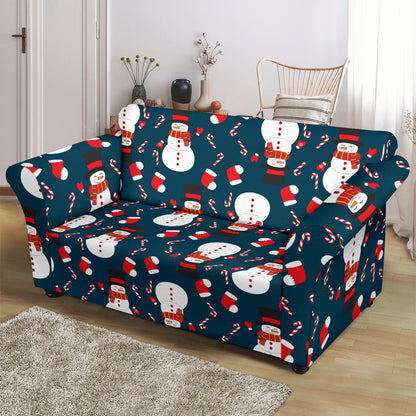 Snowman Print Design LKS301 Loveseat Couch Slipcover