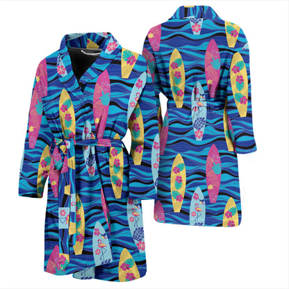 Surfboard Print Design LKS304 Men Bathrobe