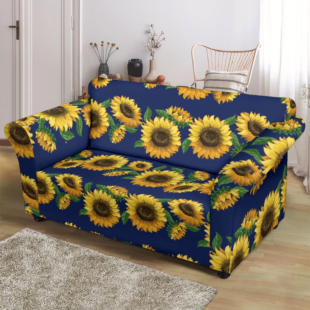 Sunflower Print Design LKS307 Loveseat Couch Slipcover