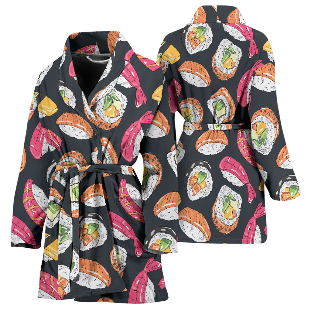 Sushi Print Design LKS306 Women Bathrobe