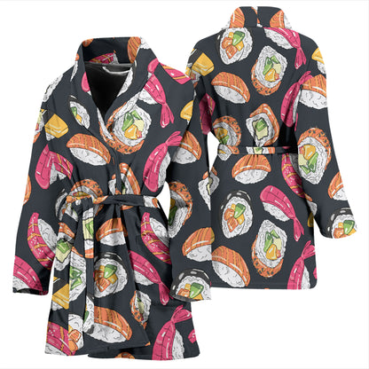 Sushi Print Design LKS306 Women Bathrobe