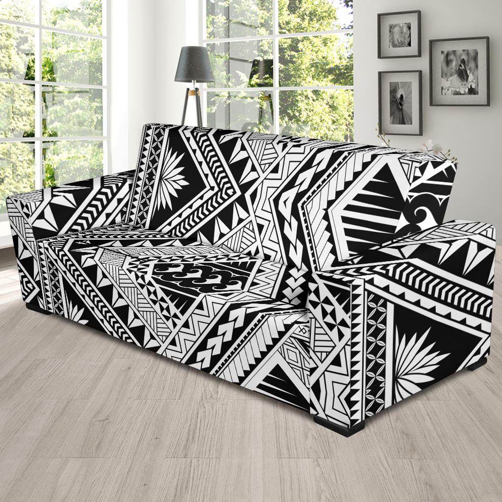 Samoan Tattoo Style Print Design LKS307 Sofa Slipcover