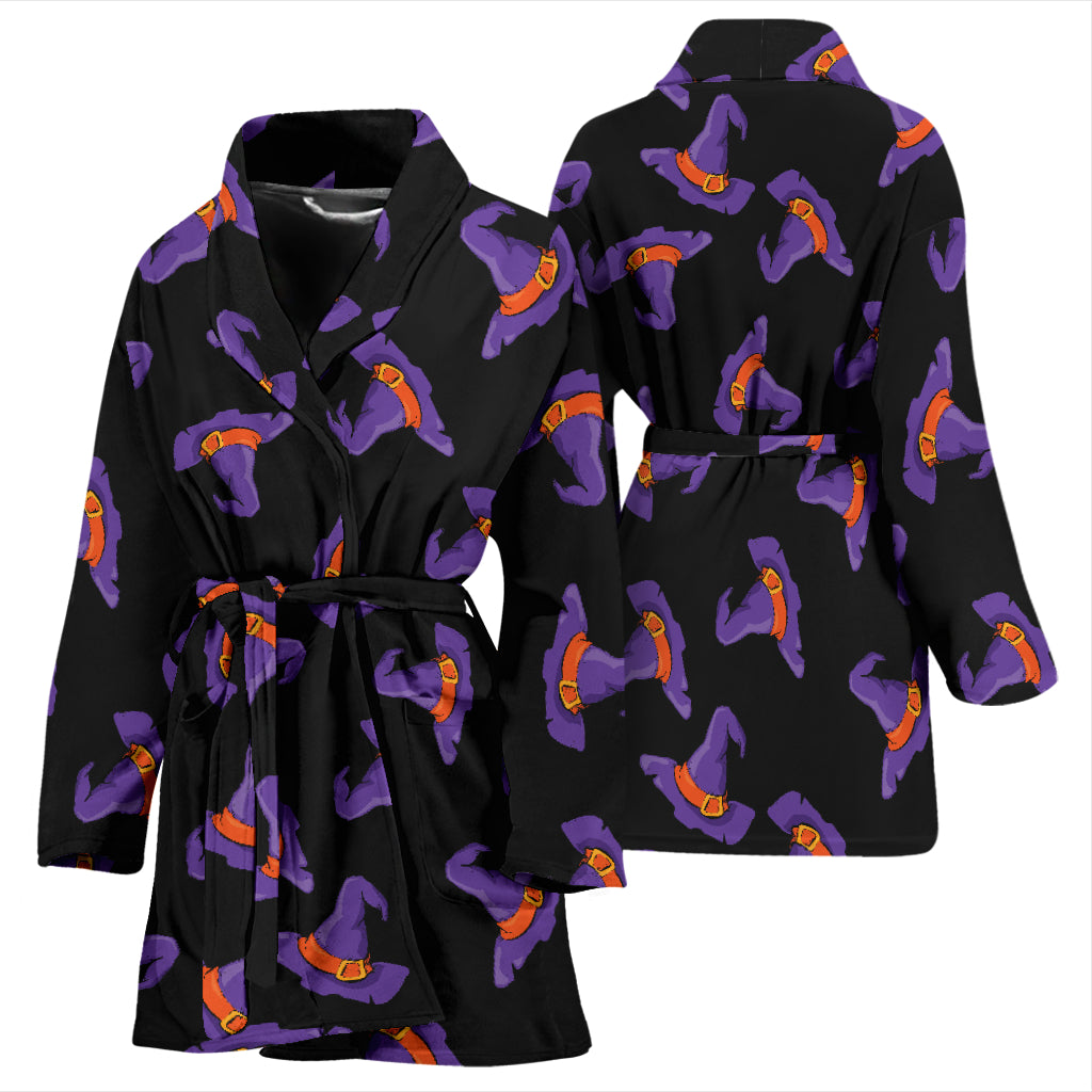 Witch Hat Print Design LKS304 Women Bathrobe