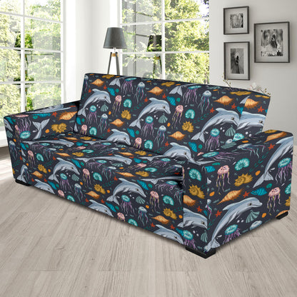 Underwater Dolphin Print Design LKS304 Sofa Slipcover