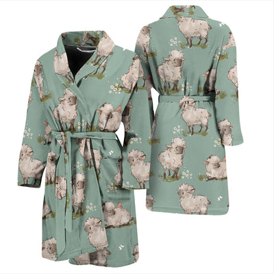 Sheep Print Design LKS405 Men Bathrobe