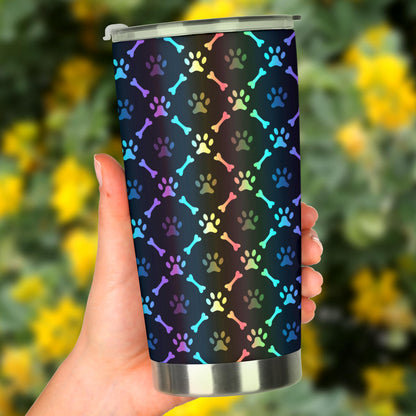 Paw Rainbow Print Tumbler