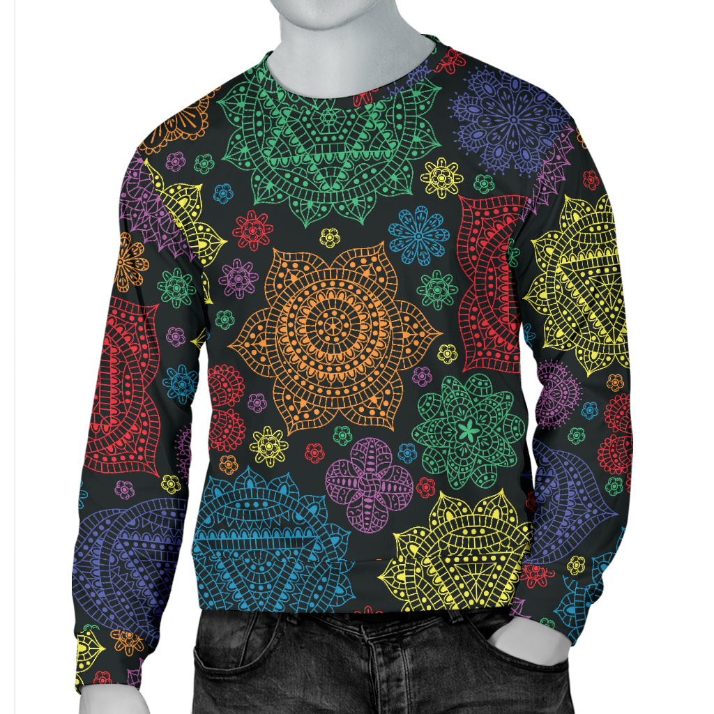 Chakra Mandala Print Pattern Men Long Sleeve Sweatshirt