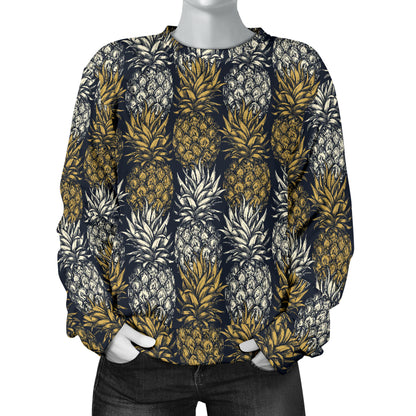 Pineapple Print Design Pattern Women Long Sleeve Sweatshirt
