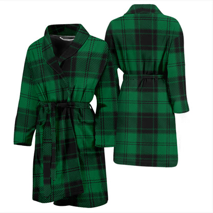 Tartan Green Print Design LKS302 Men Bathrobe