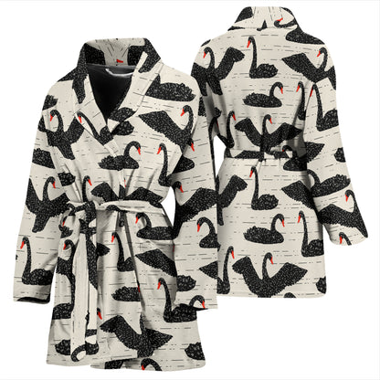 Swan Print Design LKS402 Women Bathrobe