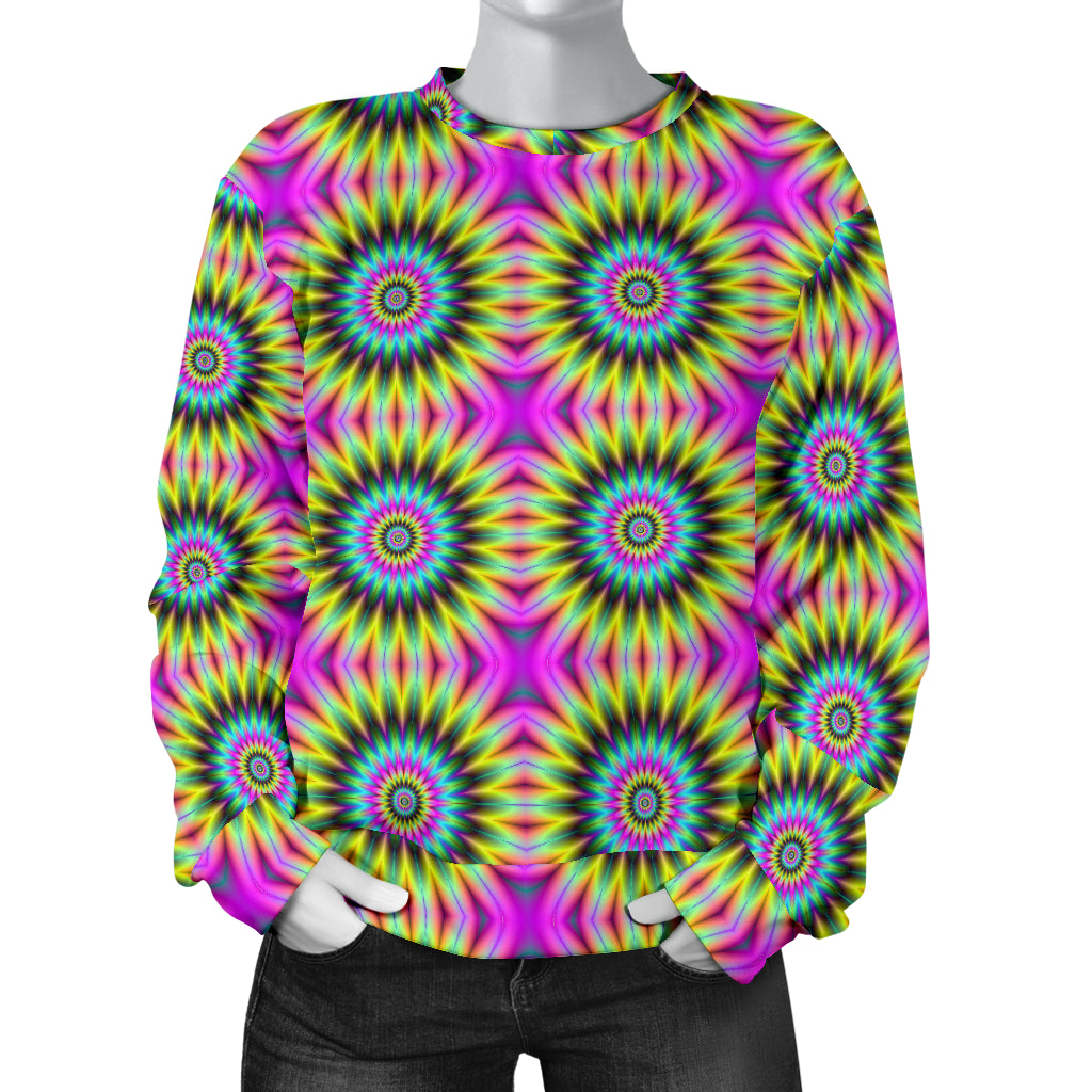 Optical illusion Flower Rainbow Style Women Long Sleeve Sweatshirt
