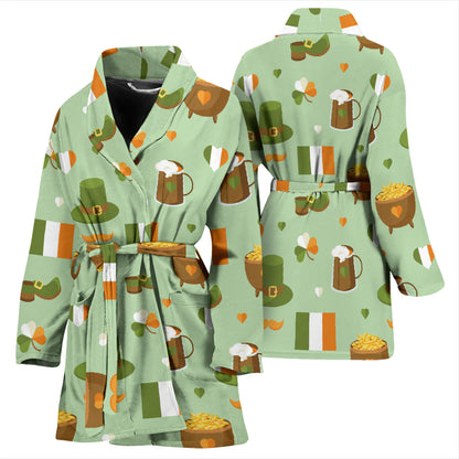 St Patricks Day Print Design LKS302 Women Bathrobe