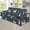 Llama Cactus Pattern Print Design 012 Sofa Slipcover