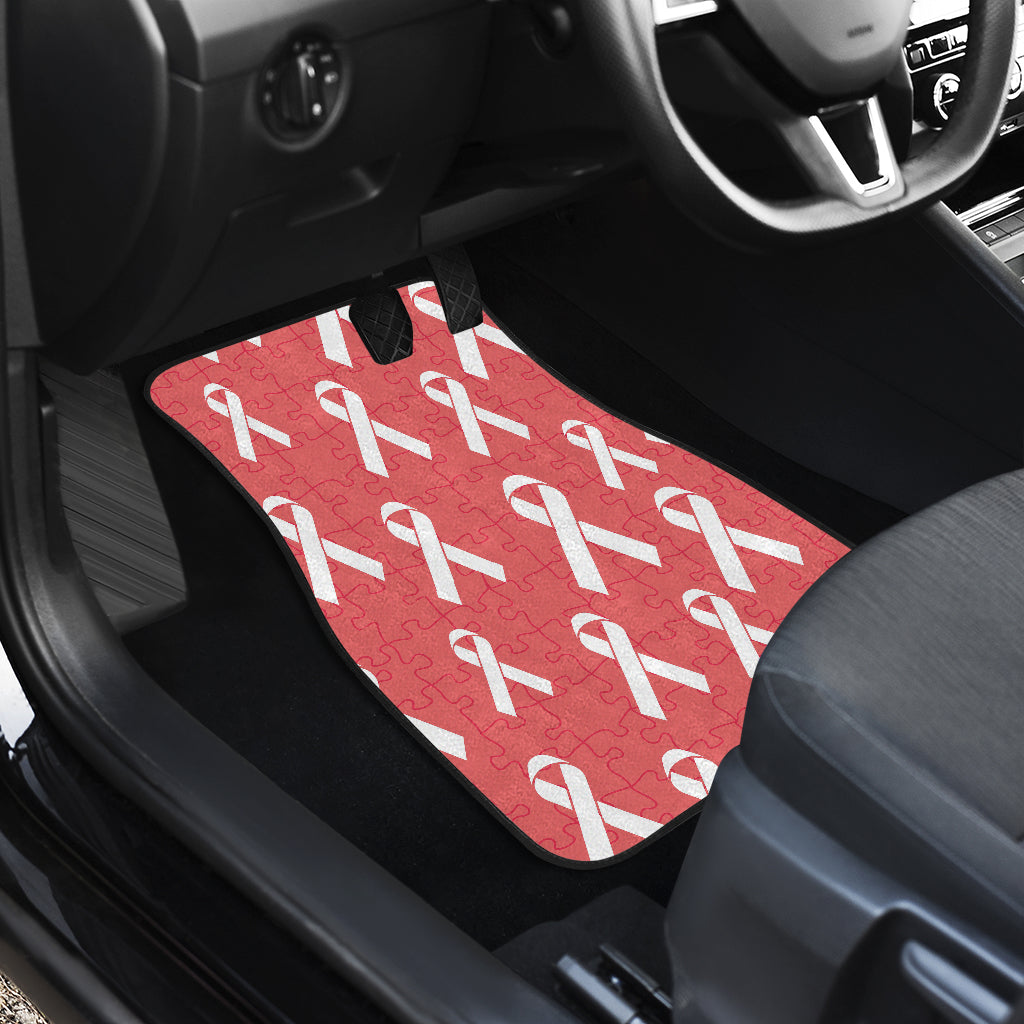 Autism Awareness Ribbon Design Print Car Floor Mats Front Back