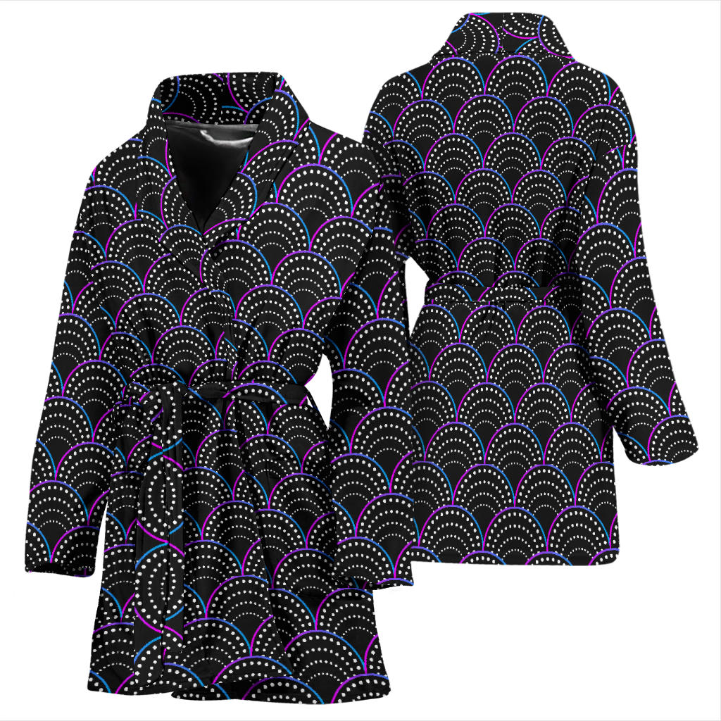 Mermaid Pattern Print Design 09 Women Bathrobe
