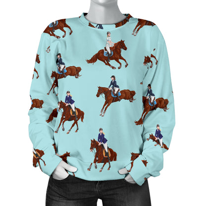 Equestrian Horse Riding Women Long Sleeve Sweatshirt
