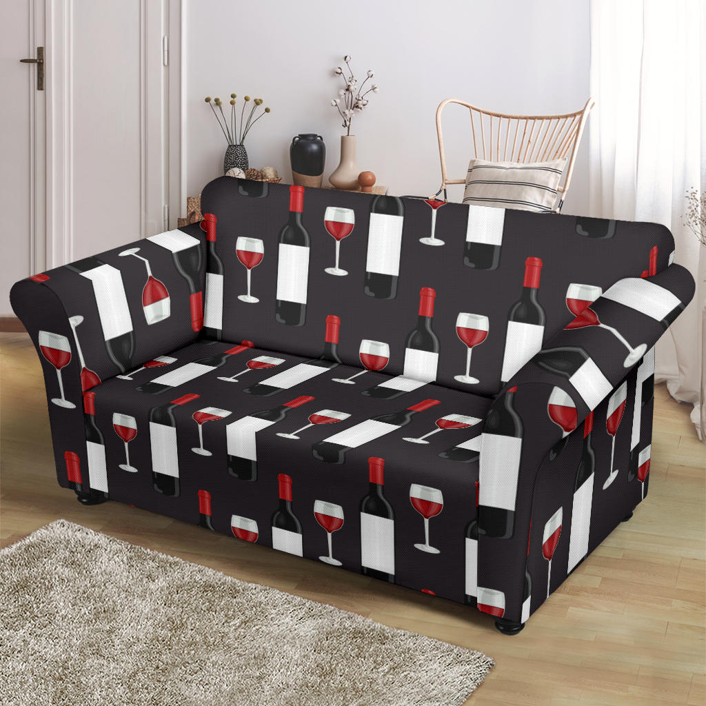 Wine Print Design LKS309 Loveseat Couch Slipcover