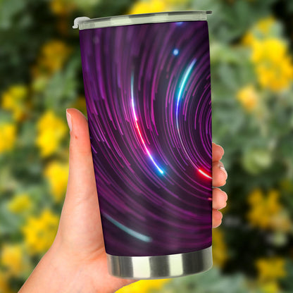 Vortex Twist Swirl Purple Neon Print Tumbler