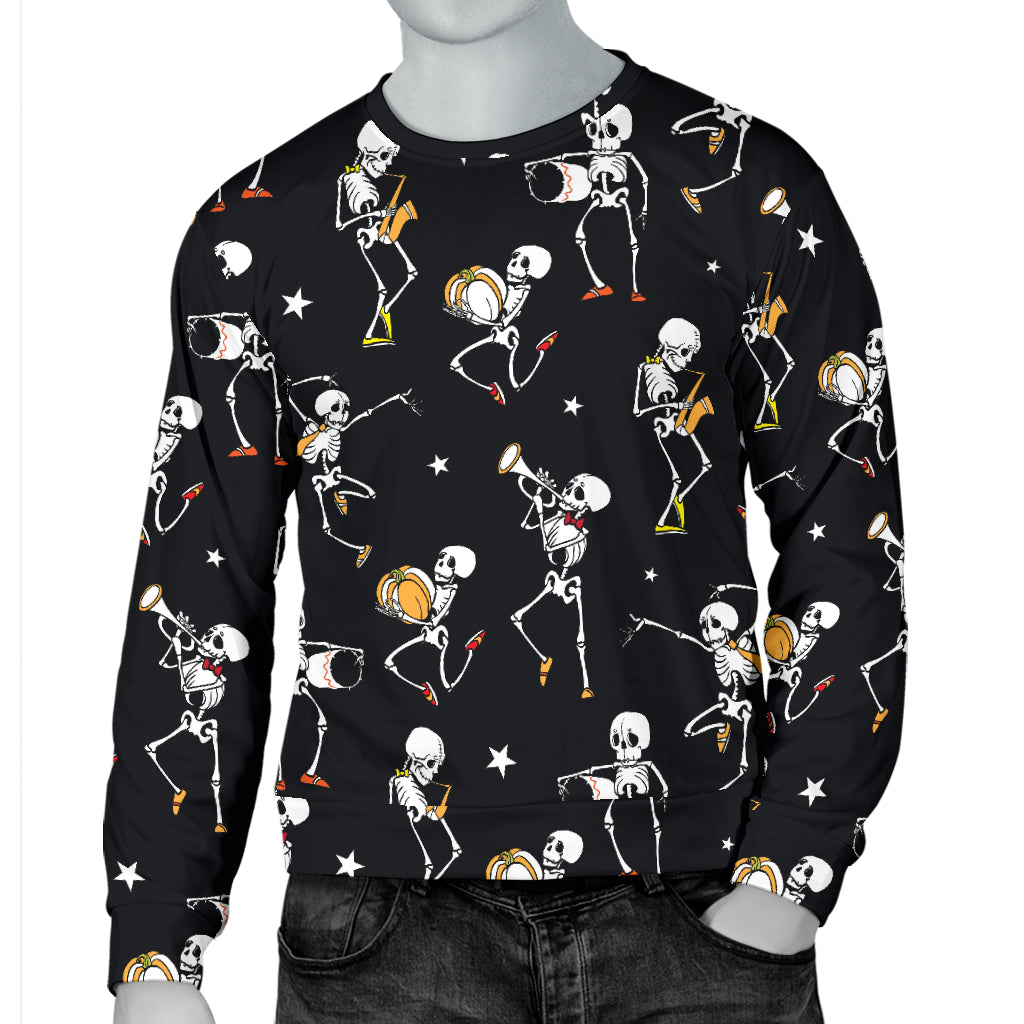 Skeleton Dance Print Men Long Sleeve Sweatshirt