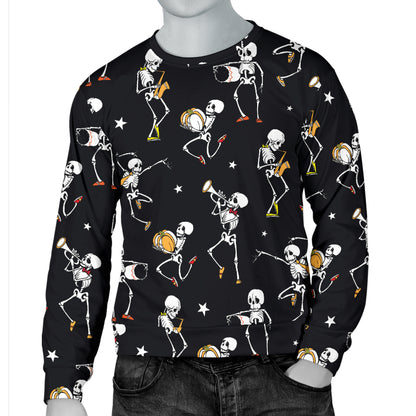 Skeleton Dance Print Men Long Sleeve Sweatshirt