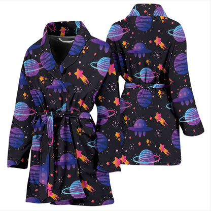 UFO Star Galaxy Print Design LKS308 Women Bathrobe
