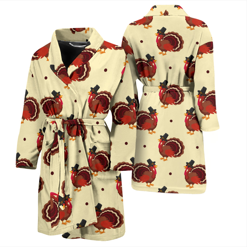 Thanksgiving Print Design LKS3010 Men Bathrobe