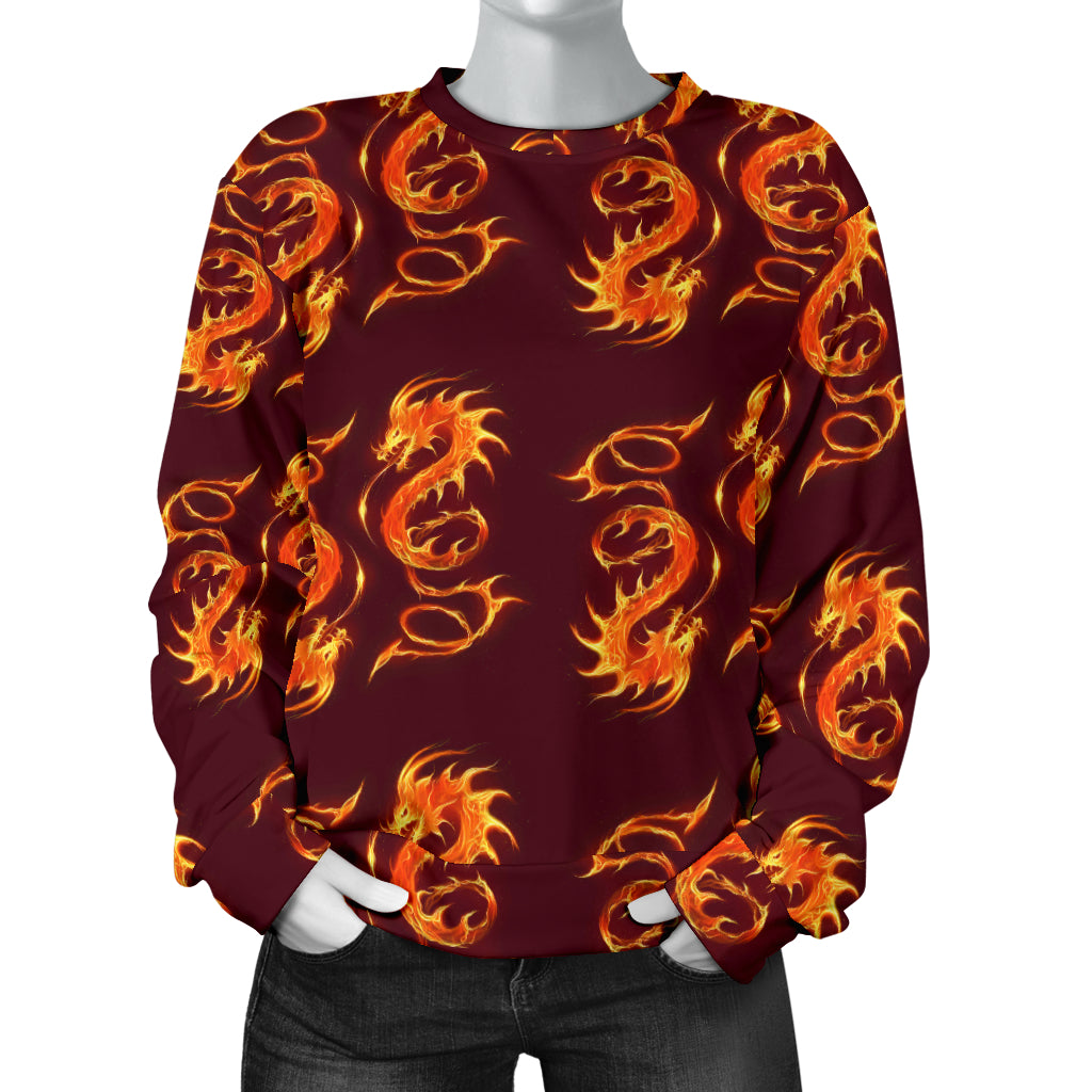 Dragons Fire Design Women Long Sleeve Sweatshirt