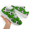 Soccer Ball Green Backgrpund Print Athletic Shoes