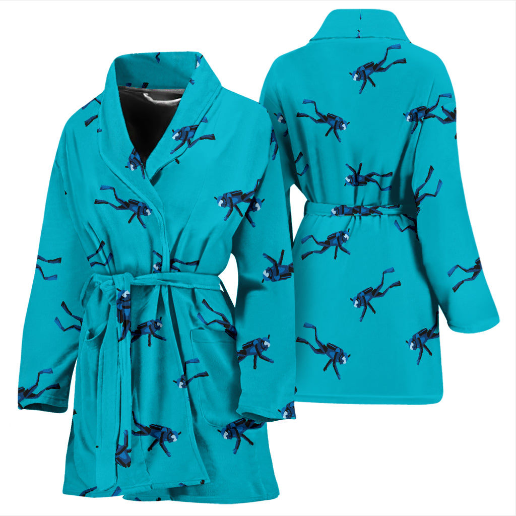 Scuba Driver Print Design LKS304 Women Bathrobe