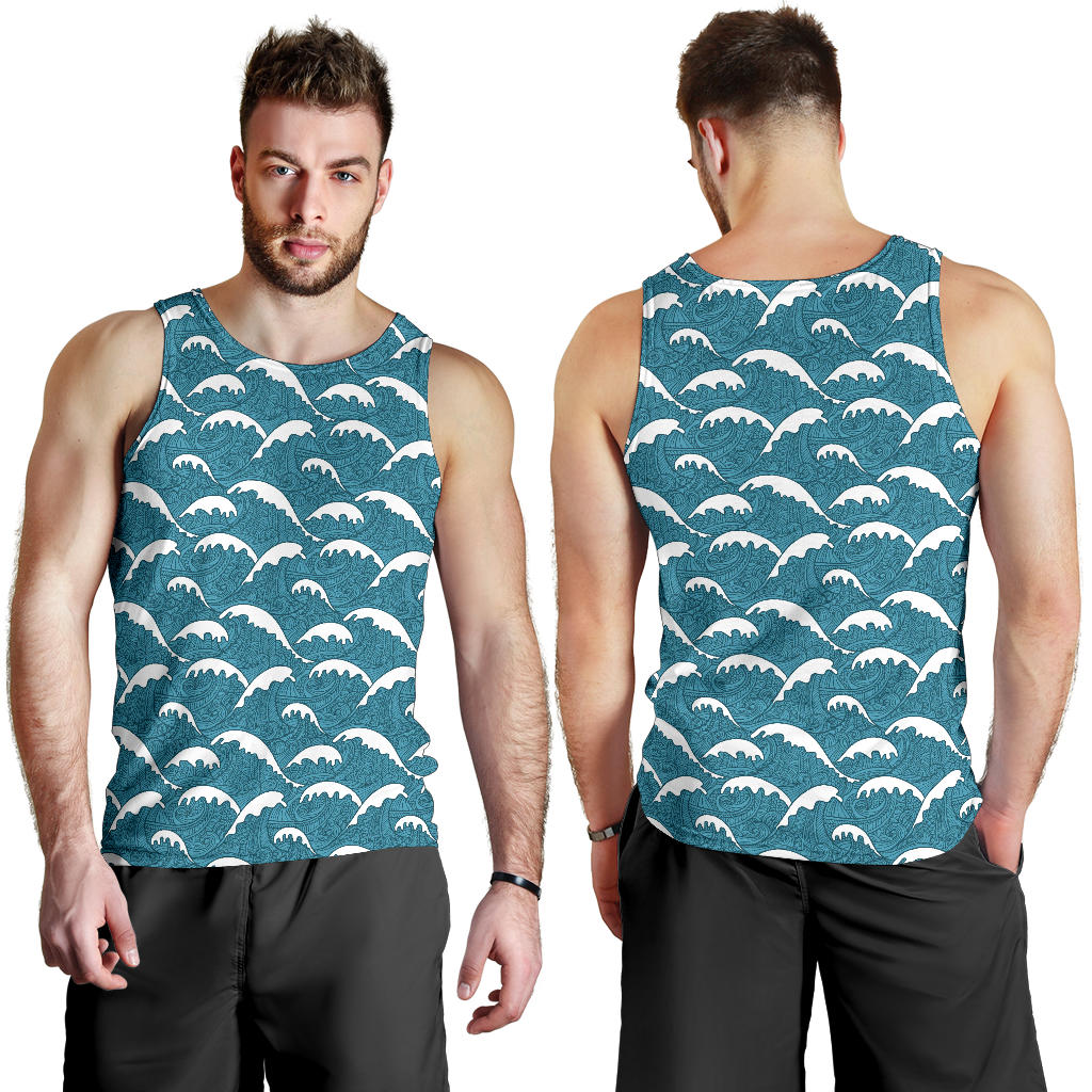 Surf Wave Tribal Design Men Tank Top