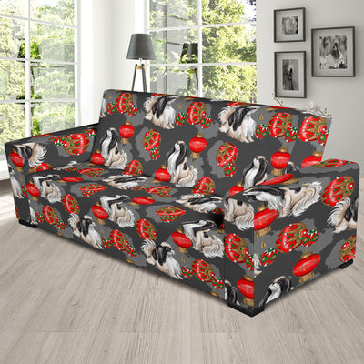 Japanese Chin Pattern Print Design 02 Sofa Slipcover